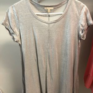 Anthropologie Metallic Silver Top